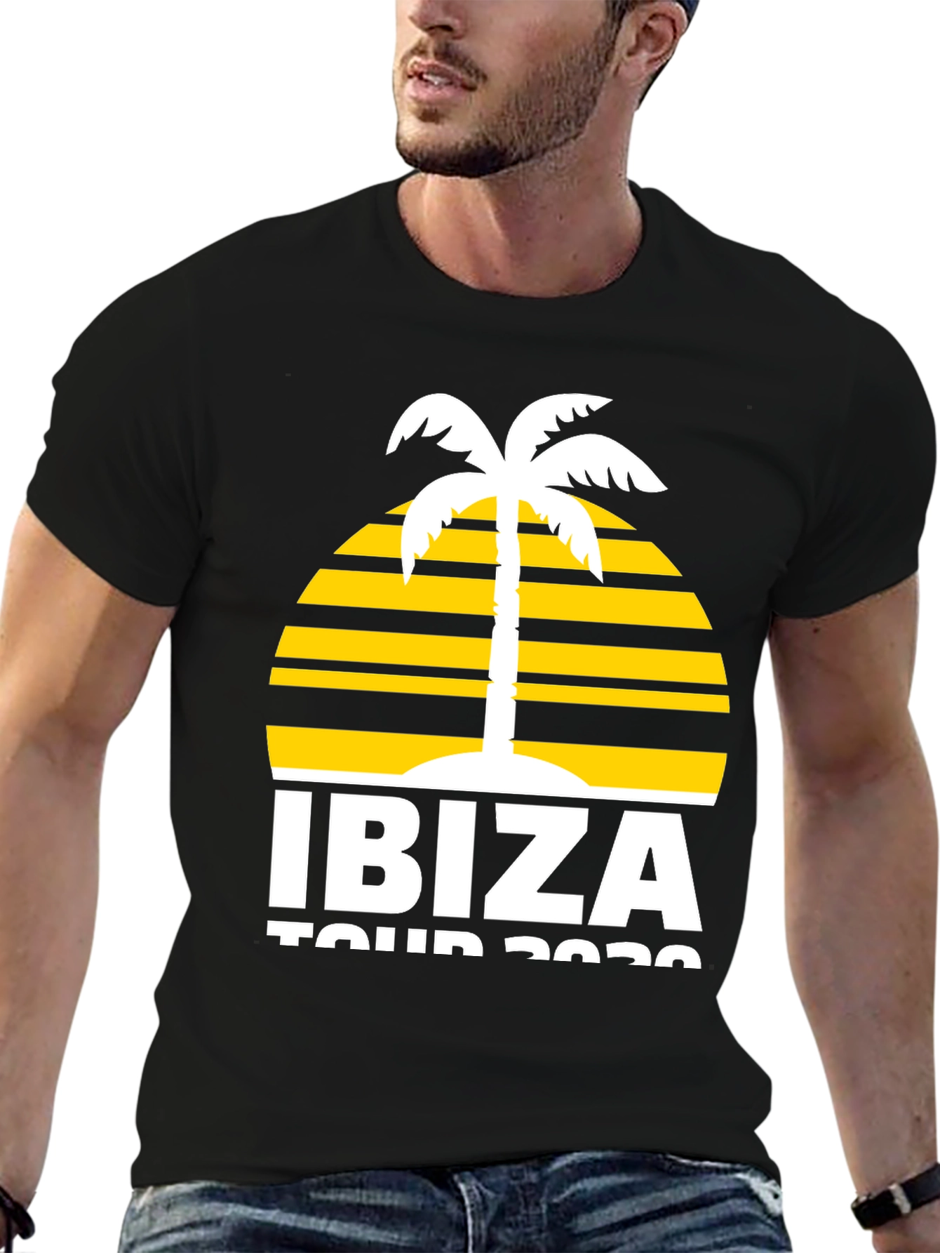 Ibiza Tour 2020 Graphic T-Shirt - Palm Tree Design
