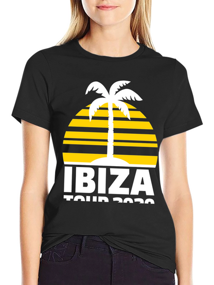 Ibiza Tour 2020 Graphic T-Shirt - Palm Tree Design