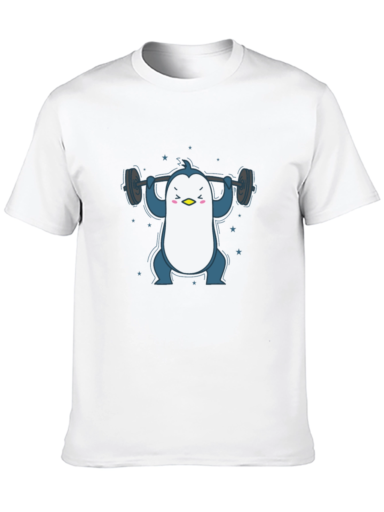 Penguin Lifting Weights Graphic Tee - Black