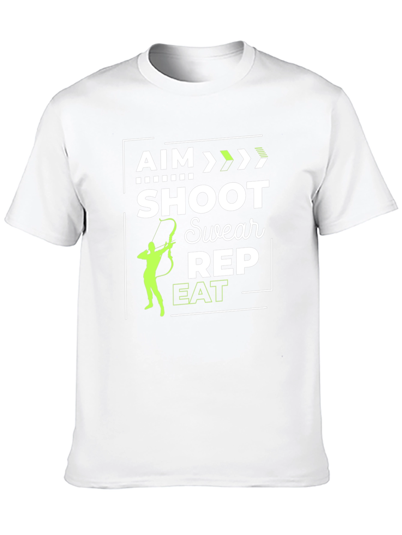 Aim Shoot Swear Rep Eat Black Graphic Tee
