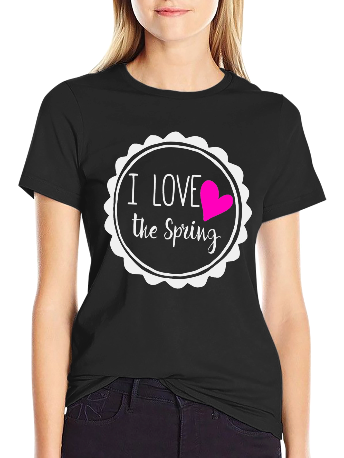 I Love the Spring Black T-Shirt