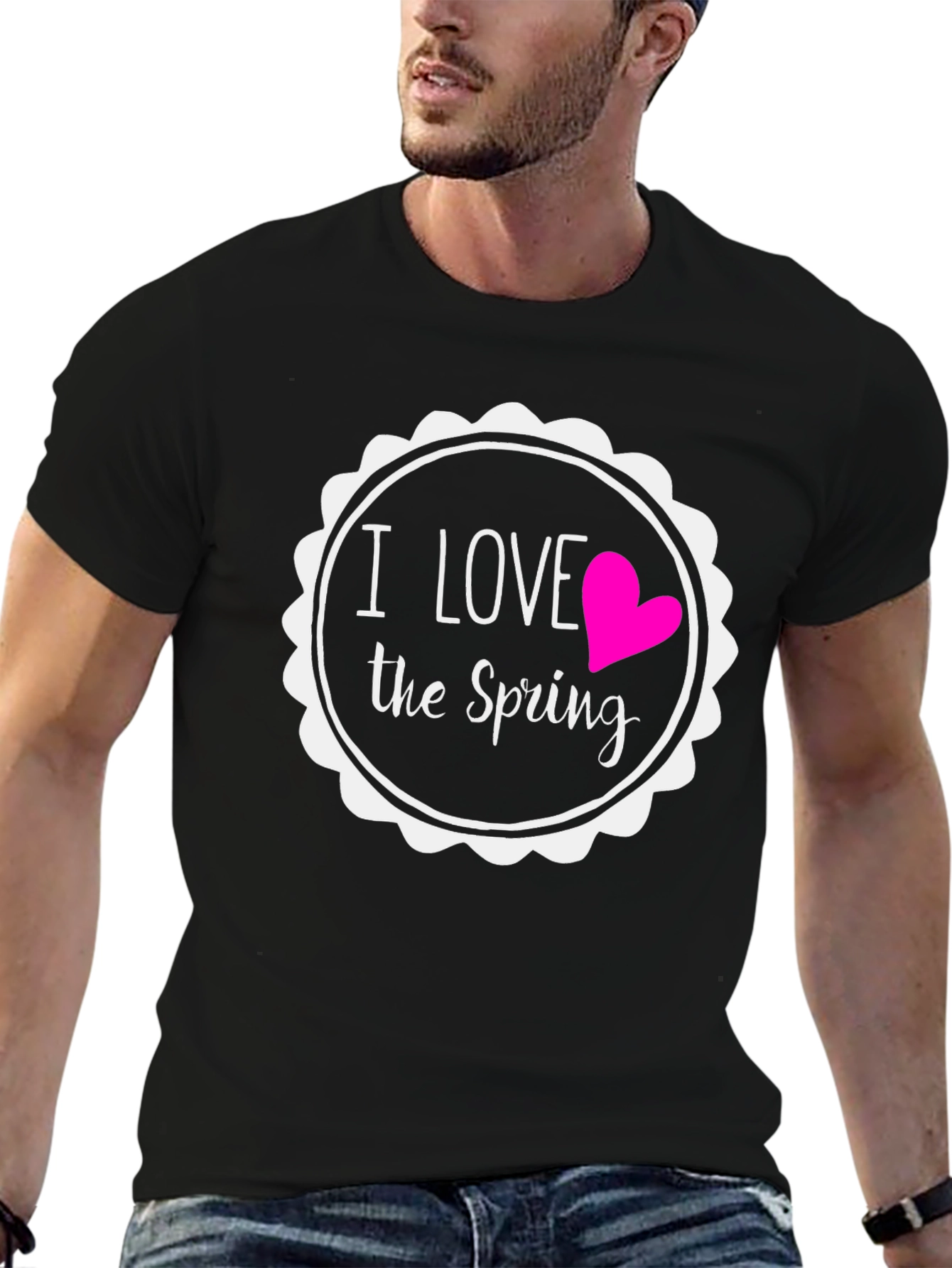 I Love the Spring Black T-Shirt