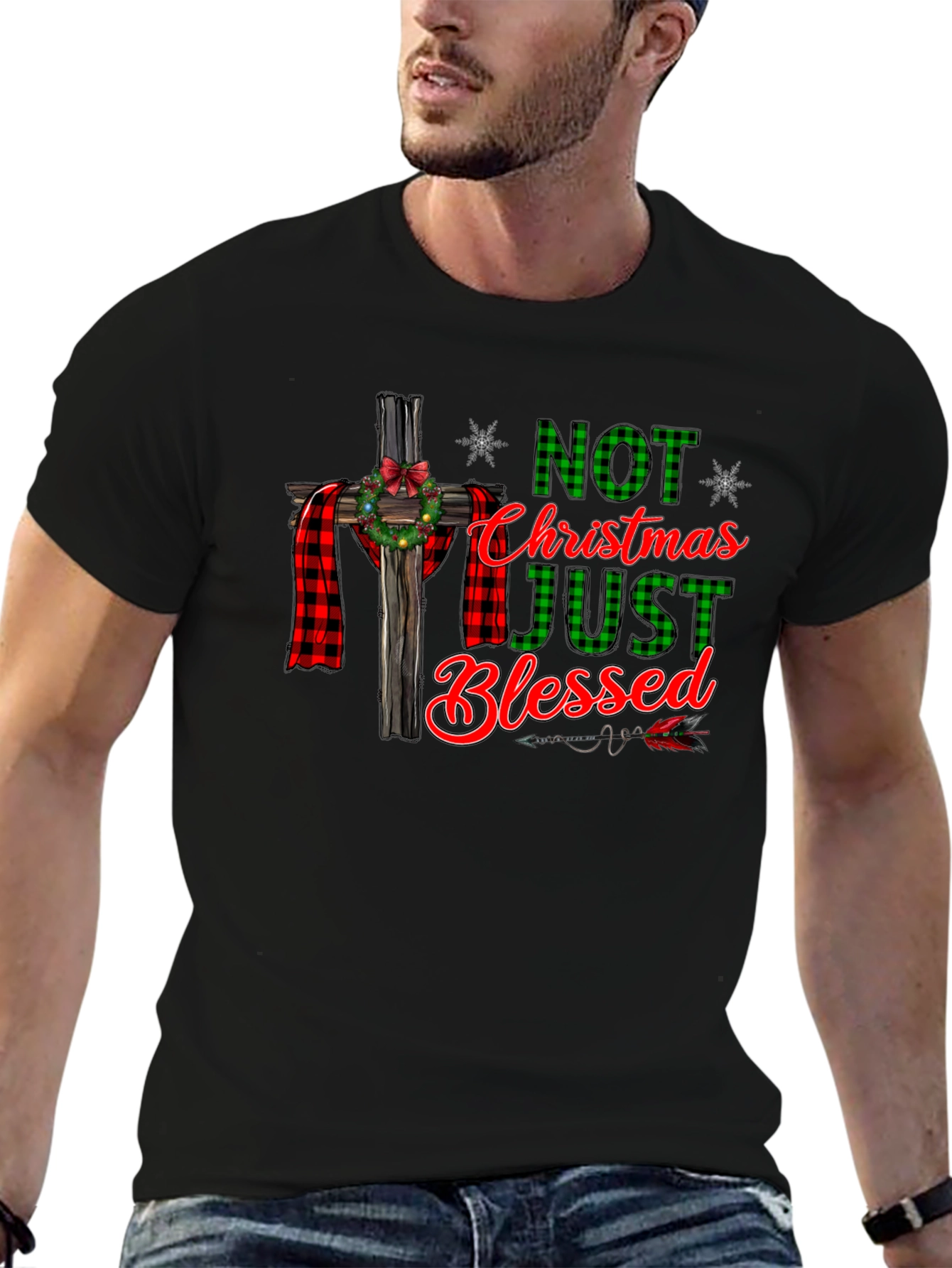 Not Just Christmas Blessed Graphic T-Shirt