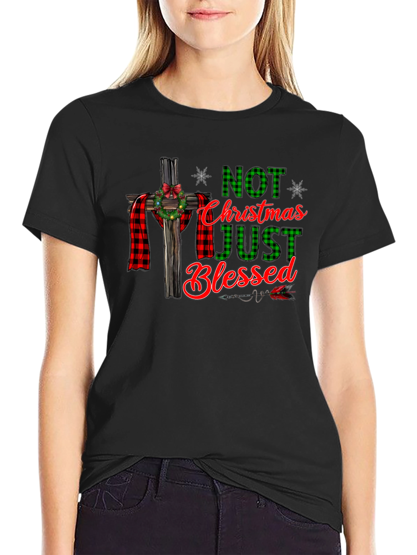 Not Just Christmas Blessed Graphic T-Shirt