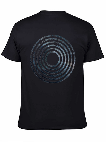 Cosmic Rings Graphic Black T-Shirt