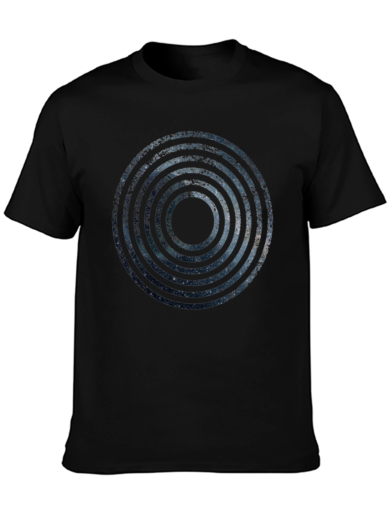 Cosmic Rings Graphic Black T-Shirt