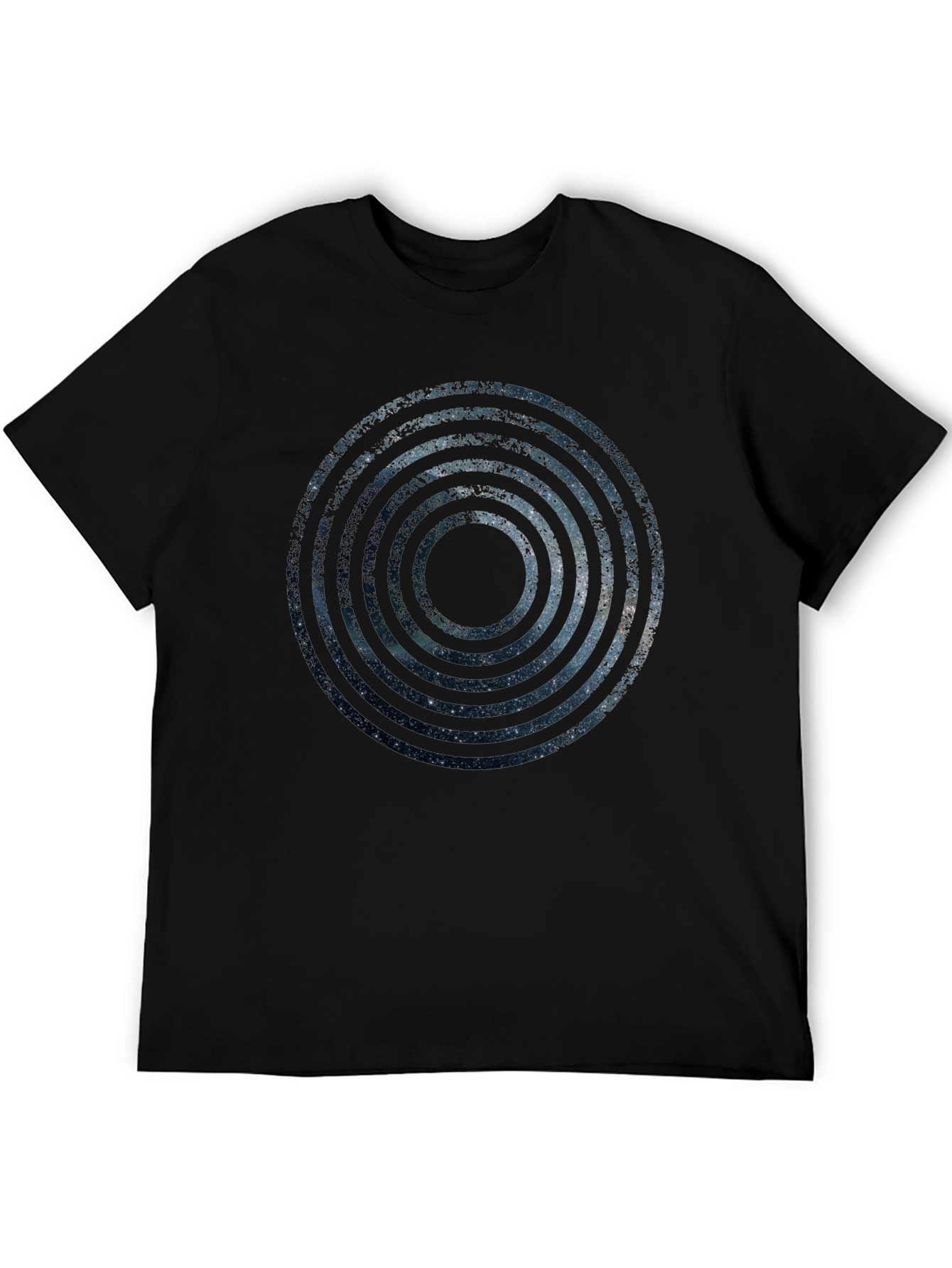 Cosmic Rings Graphic Black T-Shirt