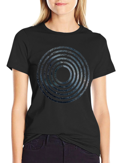 Cosmic Rings Graphic Black T-Shirt