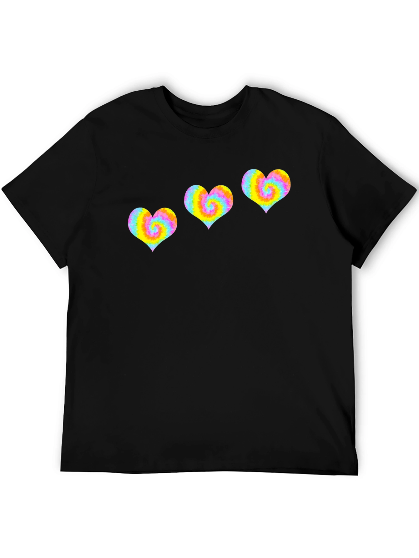 Tie Dye Heart Graphic Tee - Black