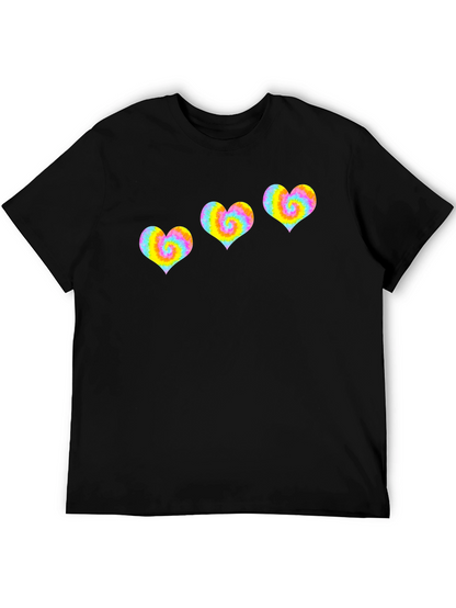 Tie Dye Heart Graphic Tee - Black