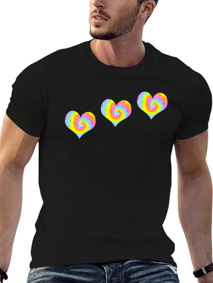 Tie Dye Heart Graphic Tee - Black