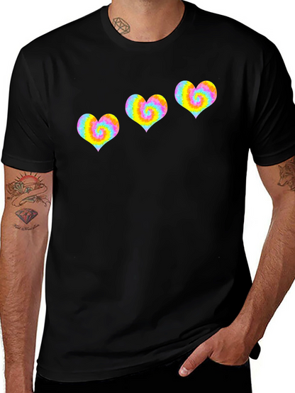 Tie Dye Heart Graphic Tee - Black