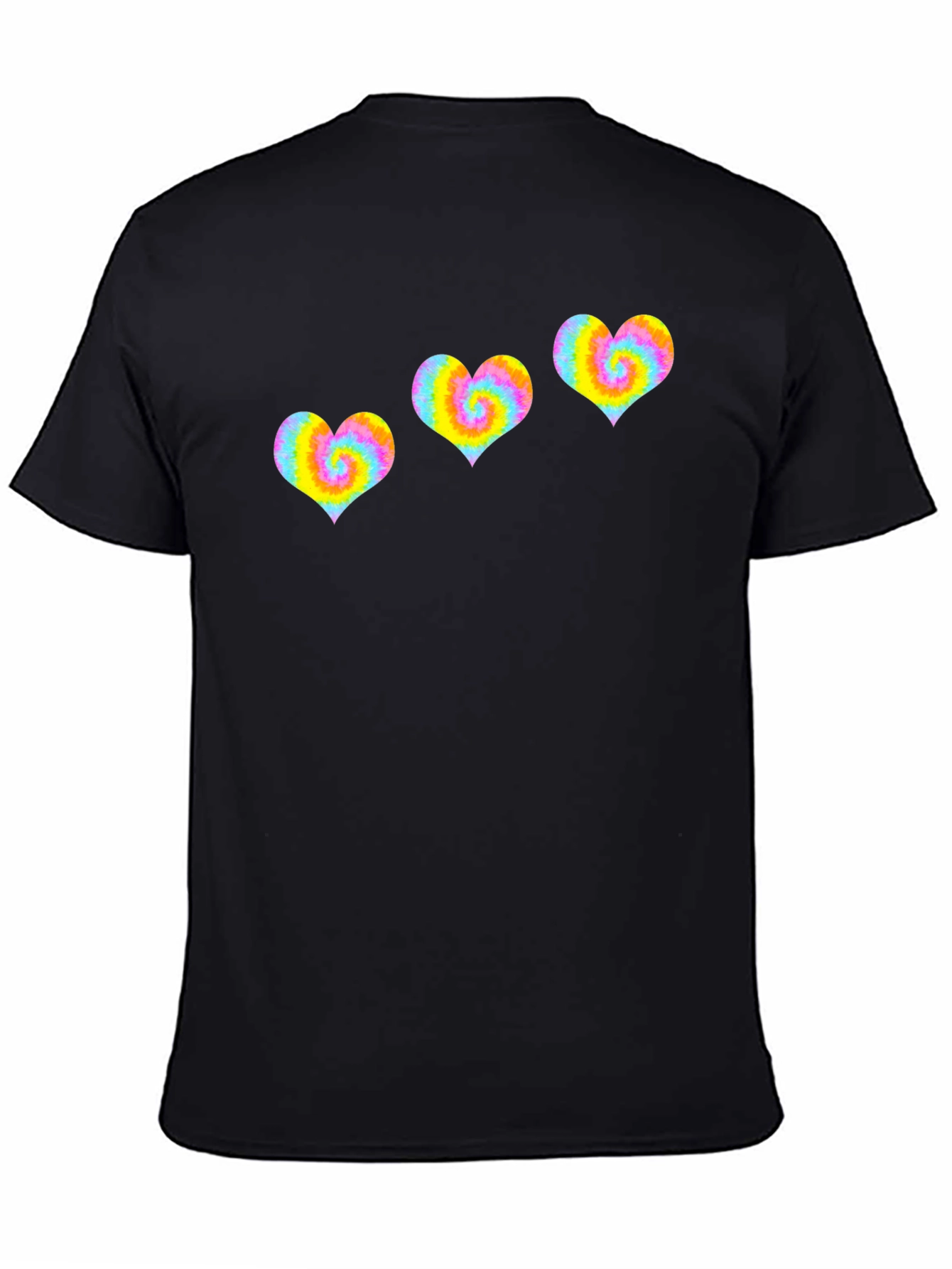Tie Dye Heart Graphic Tee - Black