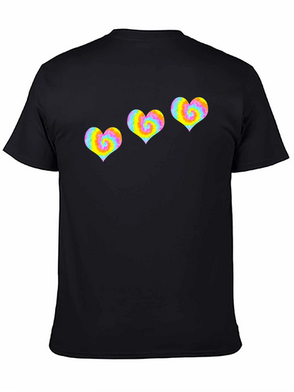 Tie Dye Heart Graphic Tee - Black