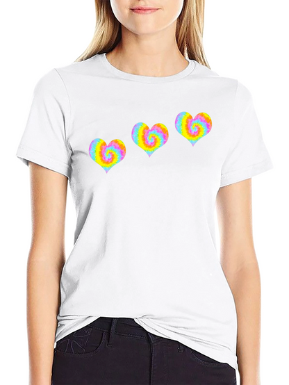 Tie Dye Heart Graphic Tee - Black