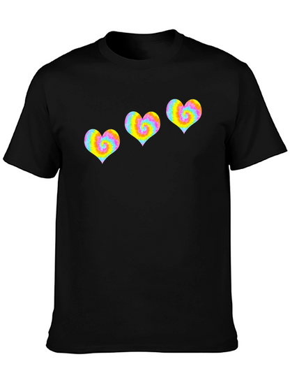 Tie Dye Heart Graphic Tee - Black