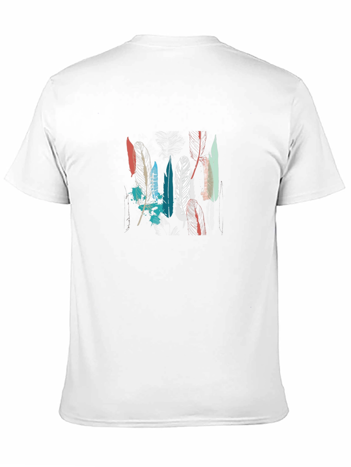 Feather Graphic Tee - Black Cotton T-Shirt