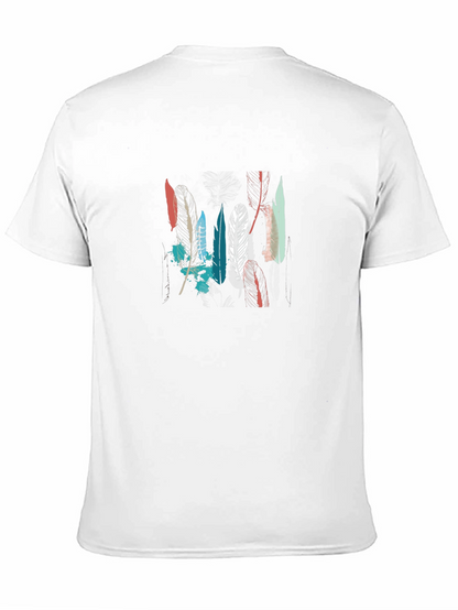 Feather Graphic Tee - Black Cotton T-Shirt