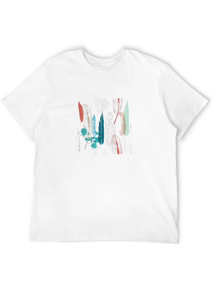 Feather Graphic Tee - Black Cotton T-Shirt