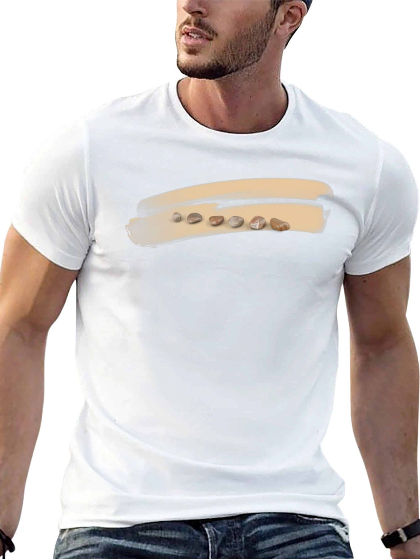 Unique Pebble Art Black T-Shirt
