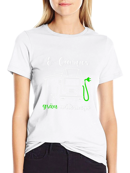E-Camper Green T-Shirt: Electric Vehicle Adventure