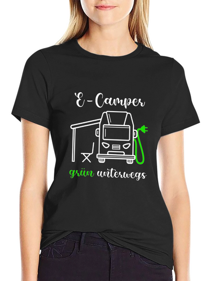 E-Camper Green T-Shirt: Electric Vehicle Adventure