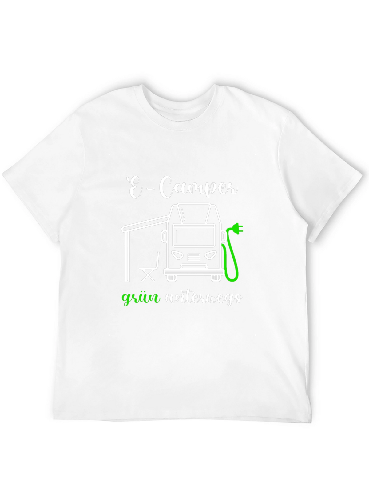 E-Camper Green T-Shirt: Electric Vehicle Adventure