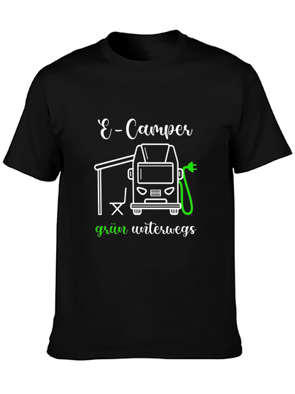E-Camper Green T-Shirt: Electric Vehicle Adventure
