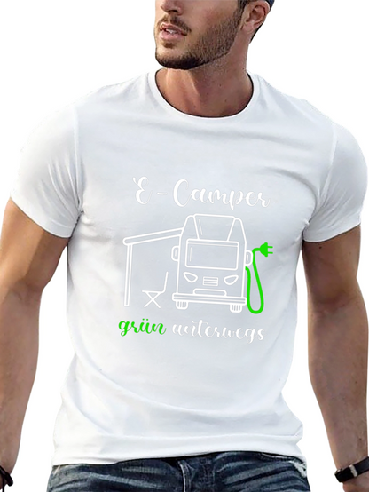 E-Camper Green T-Shirt: Electric Vehicle Adventure