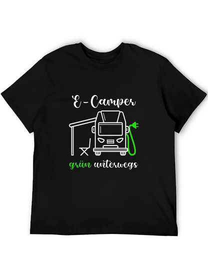 E-Camper Green T-Shirt: Electric Vehicle Adventure