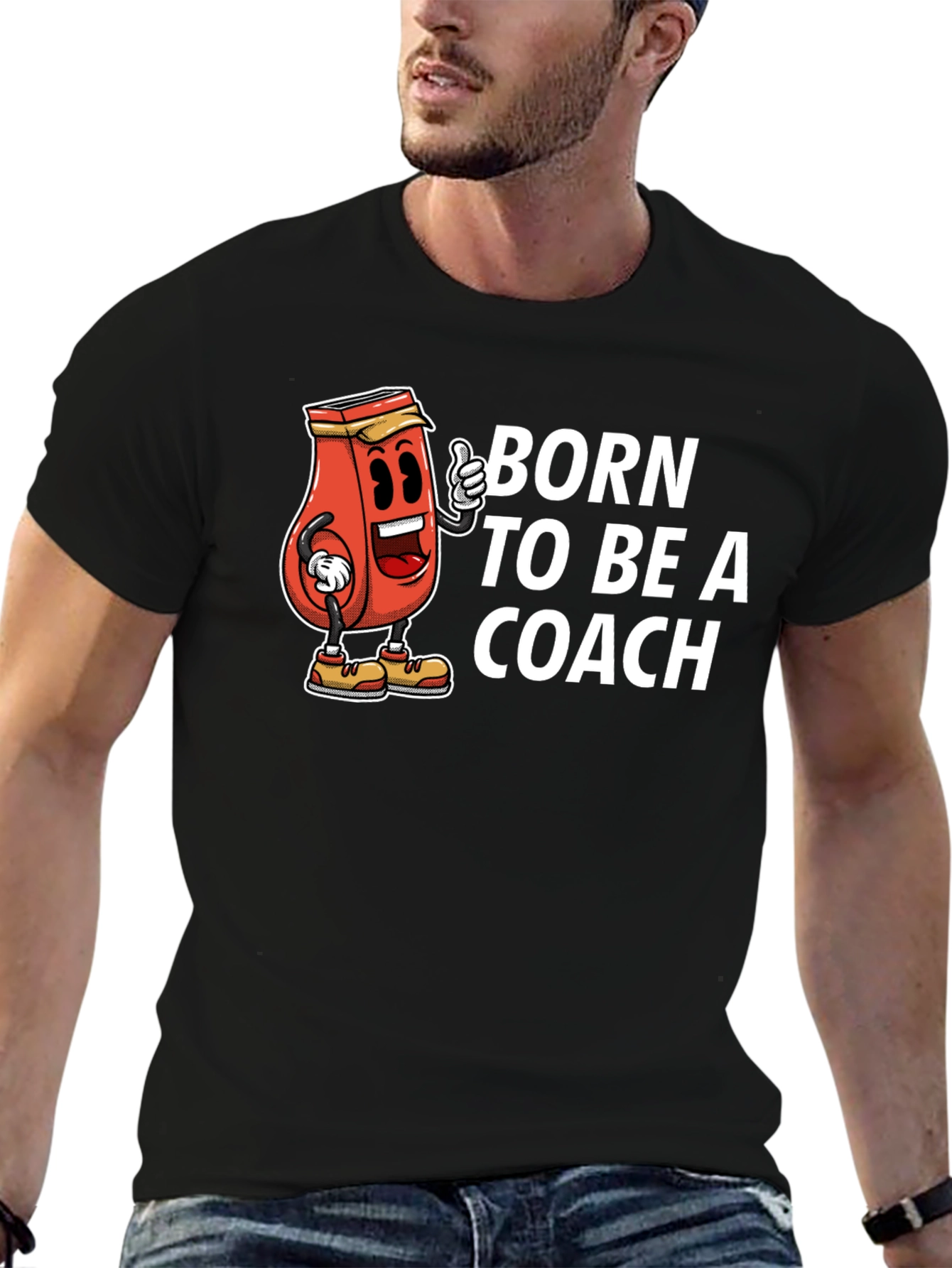 Born To Be A Coach Black T-Shirt