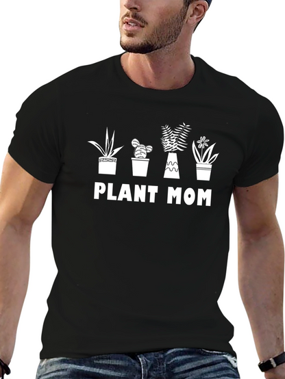 Plant Mom Graphic T-Shirt - Black Cotton Tee