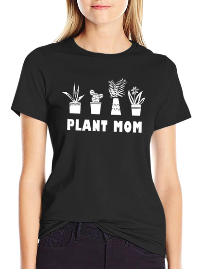 Plant Mom Graphic T-Shirt - Black Cotton Tee