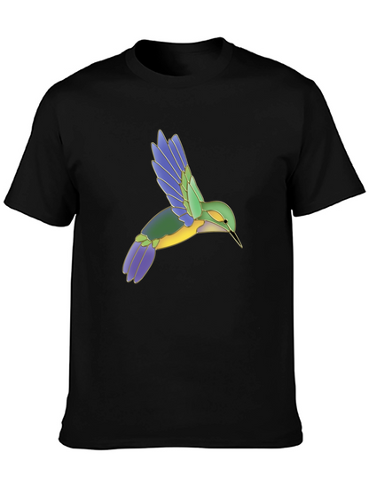Hummingbird Graphic Print Black T-Shirt