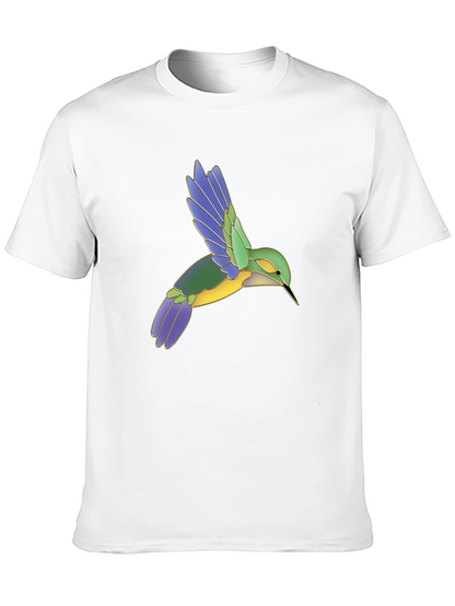 Hummingbird Graphic Print Black T-Shirt