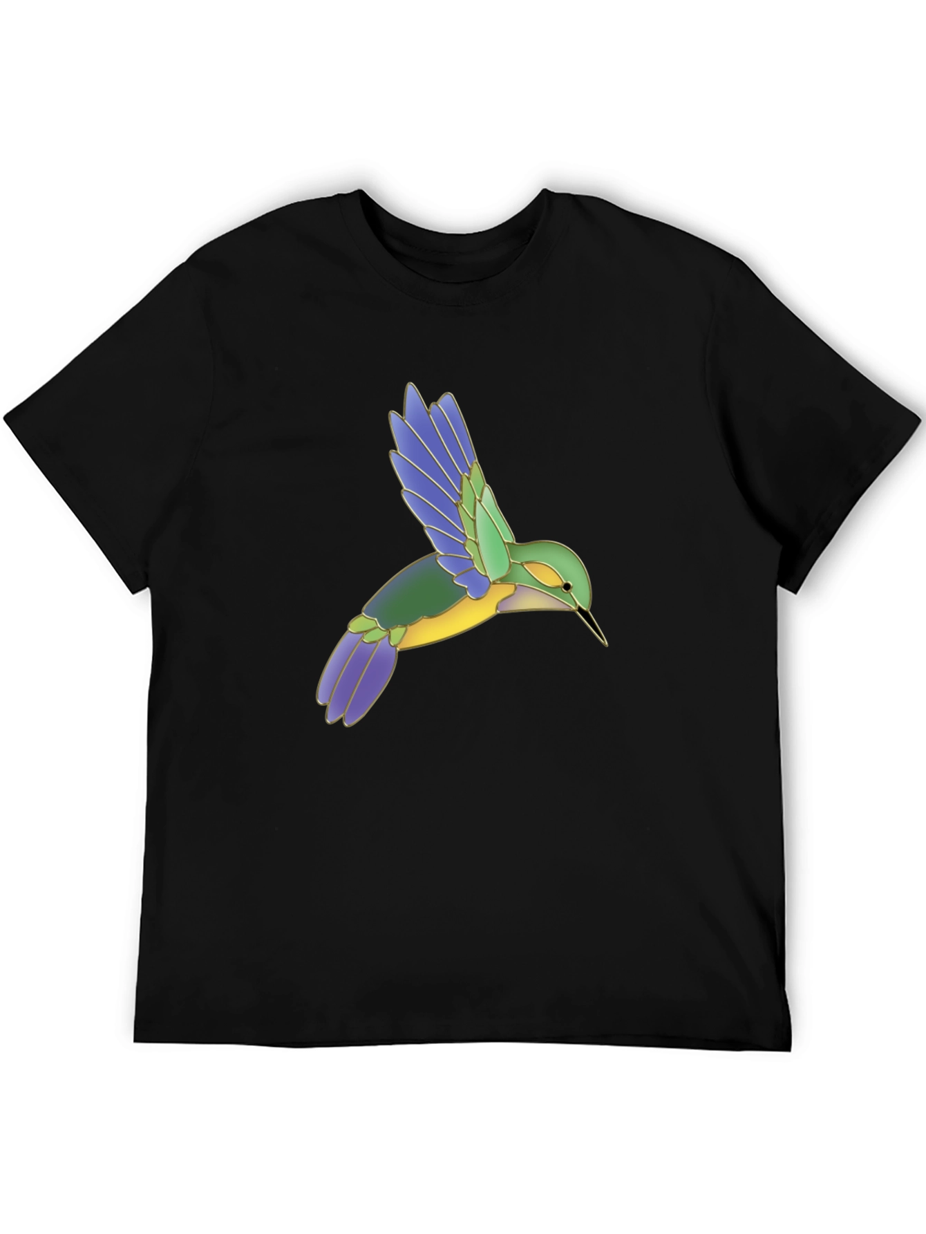 Hummingbird Graphic Print Black T-Shirt