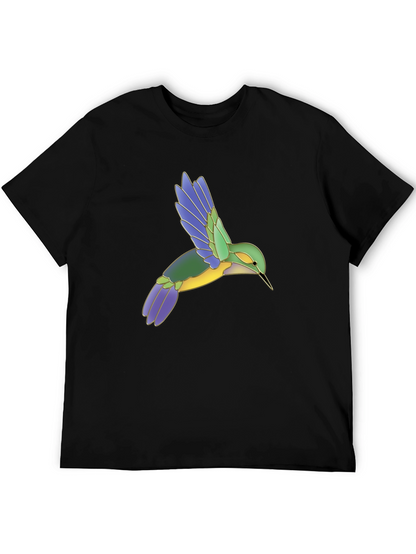 Hummingbird Graphic Print Black T-Shirt