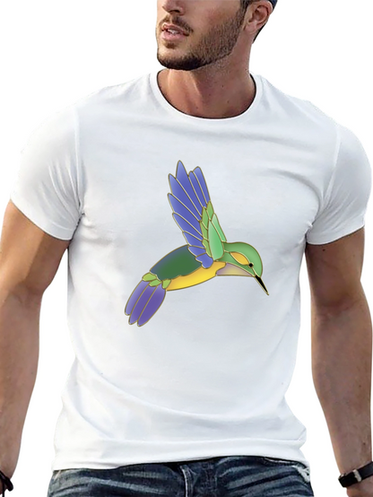 Hummingbird Graphic Print Black T-Shirt