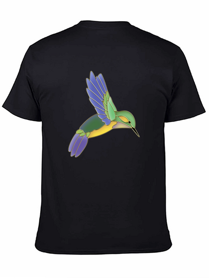 Hummingbird Graphic Print Black T-Shirt