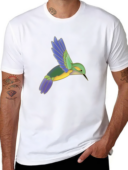 Hummingbird Graphic Print Black T-Shirt