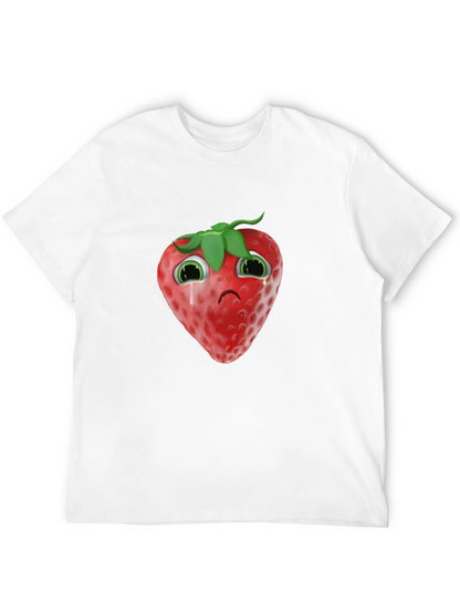 Sad Strawberry Black T-Shirt
