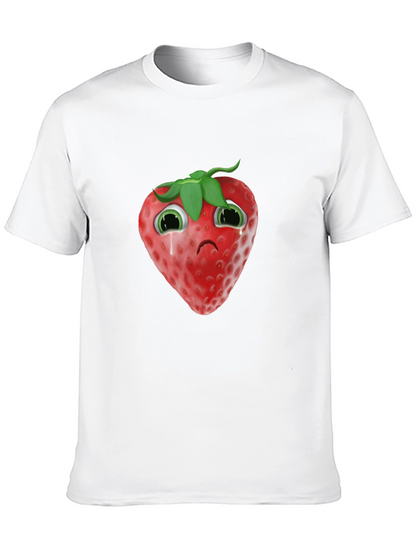 Sad Strawberry Black T-Shirt