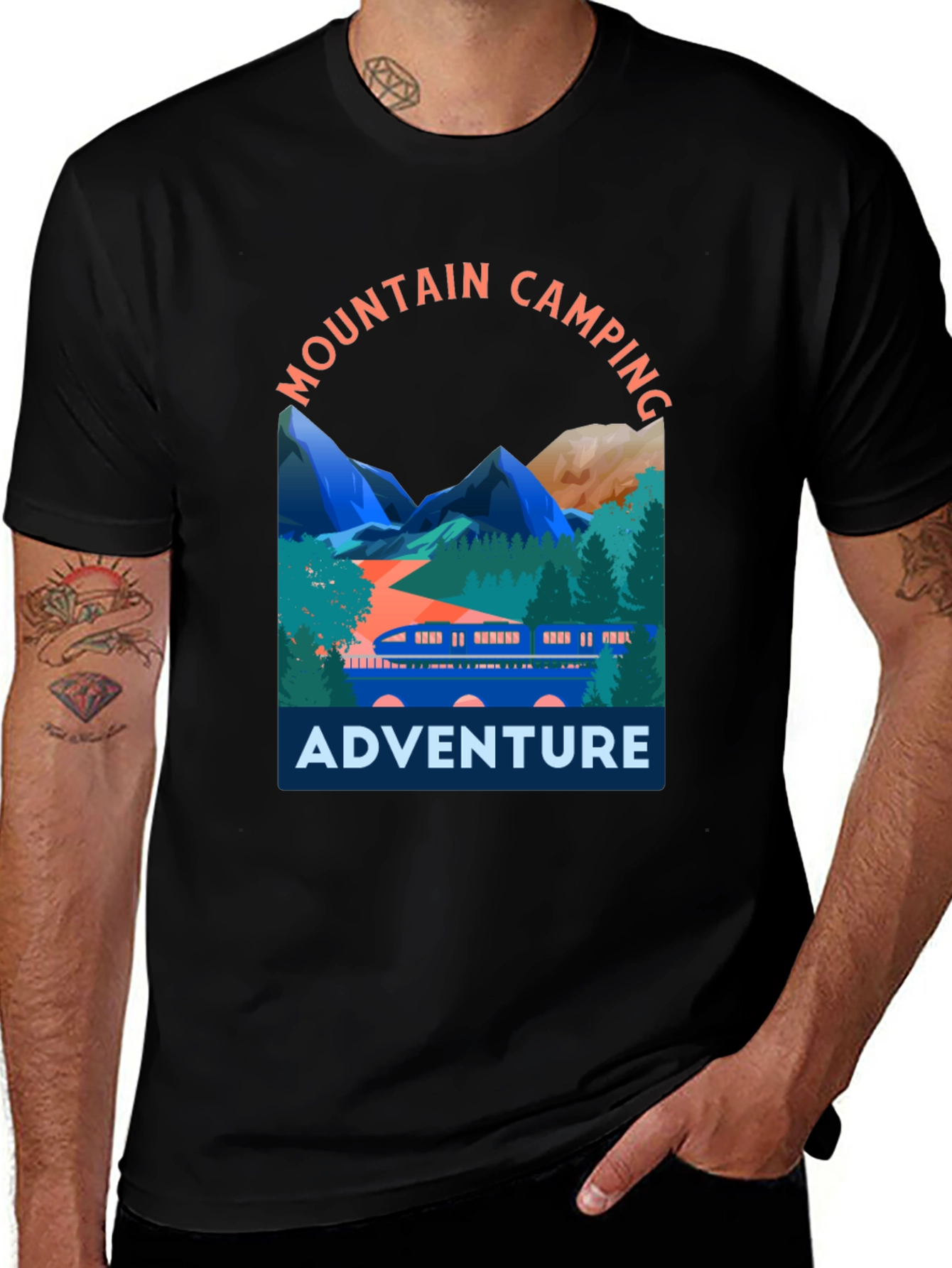 Mountain Camping Adventure Graphic T-Shirt