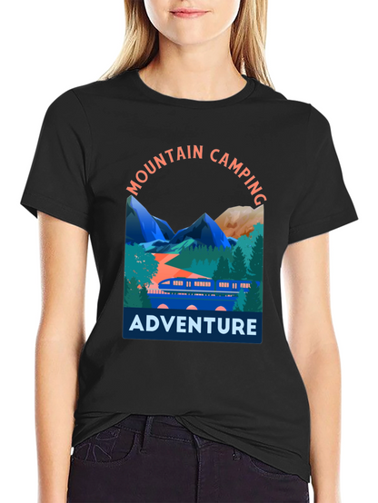 Mountain Camping Adventure Graphic T-Shirt