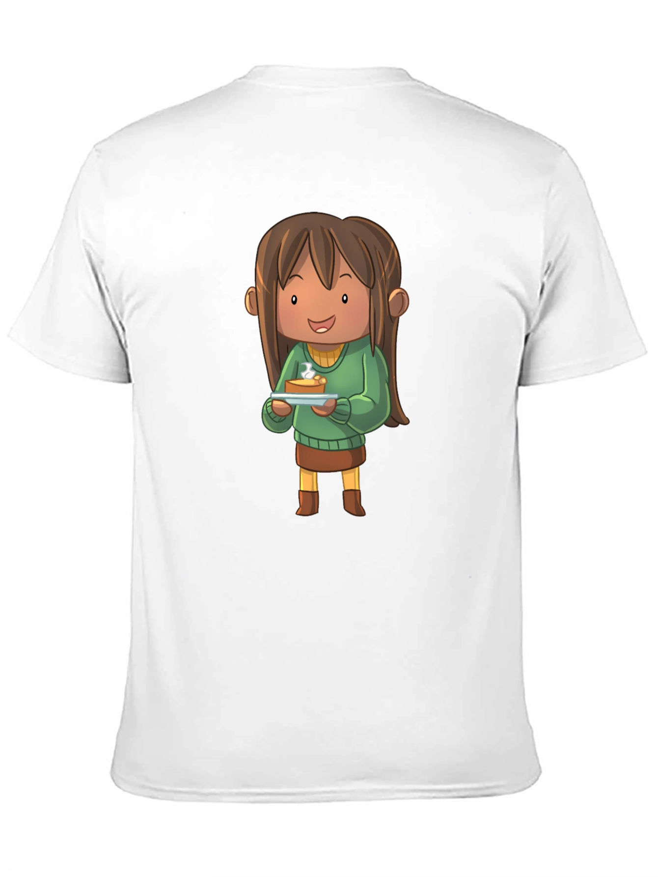 Cartoon Character Pie T-Shirt - Black