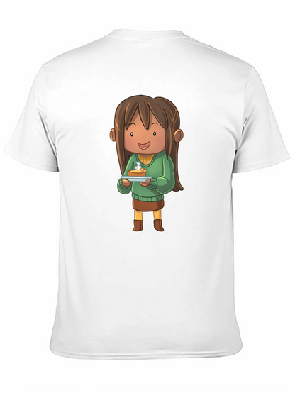 Cartoon Character Pie T-Shirt - Black