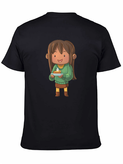 Cartoon Character Pie T-Shirt - Black