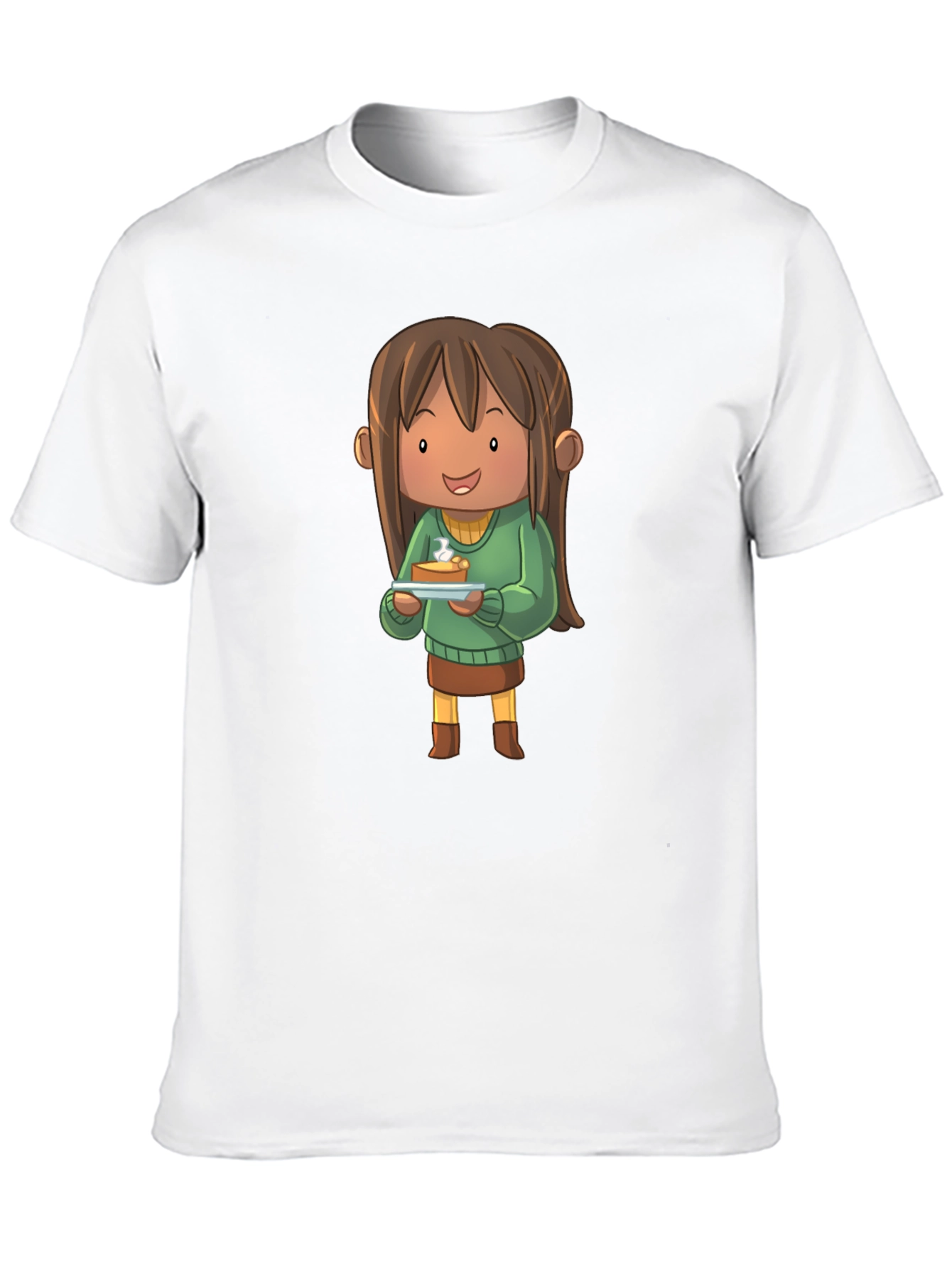 Cartoon Character Pie T-Shirt - Black