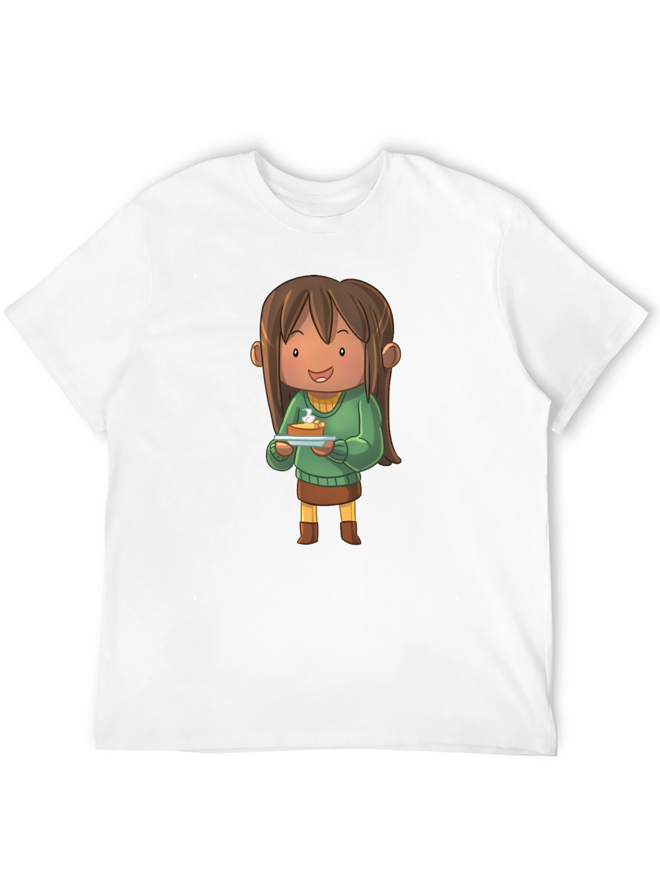 Cartoon Character Pie T-Shirt - Black