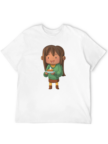 Cartoon Character Pie T-Shirt - Black
